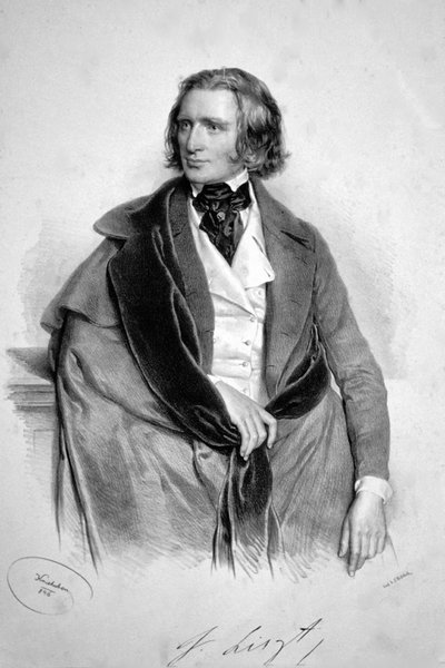 Franz Liszt 1846 door Josef Kriehuber