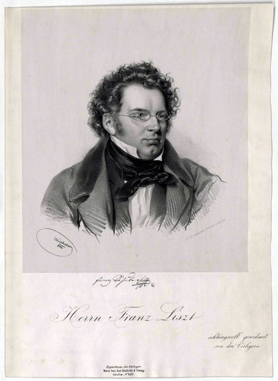 Franz Schubert Litho door Josef Kriehuber