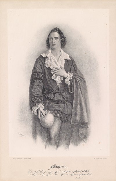 Joseph Wagner als Hamlet door Josef Kriehuber