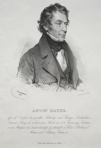 Portret van Dr. Anton Hayne door Josef Kriehuber
