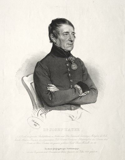 Portret van Dr. Jospeh Hauer door Josef Kriehuber