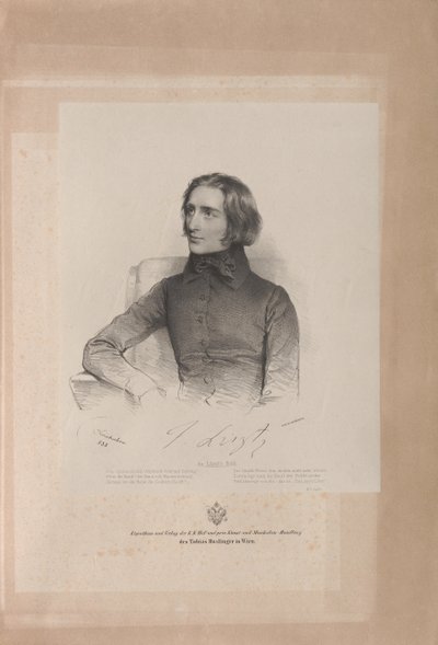Portret van Franz Liszt door Josef Kriehuber