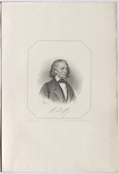 Portret van Franz Liszt 1811-1886, 1856 door Josef Kriehuber