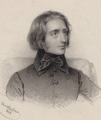 Portret van de componist Franz Liszt 1811-1886, 1838 door Josef Kriehuber