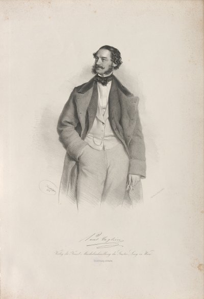 Portret van de danser, choreograaf en balletmeester Paul Taglioni 1808-1884, 1856 door Josef Kriehuber