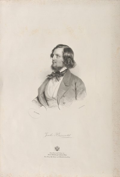 Portret van de fluitist en componist Giulio Briccialdi 1818-1881 door Josef Kriehuber