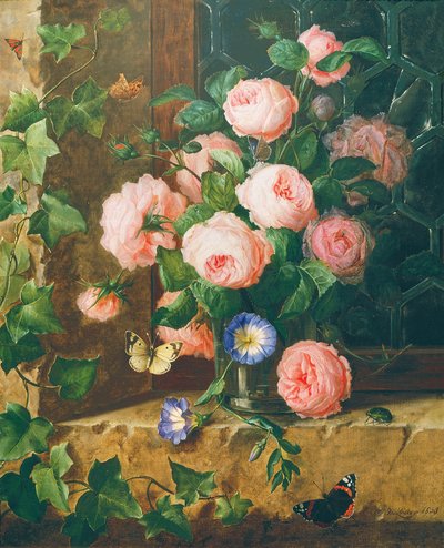 Bloemenstilleven door Josef Lauer