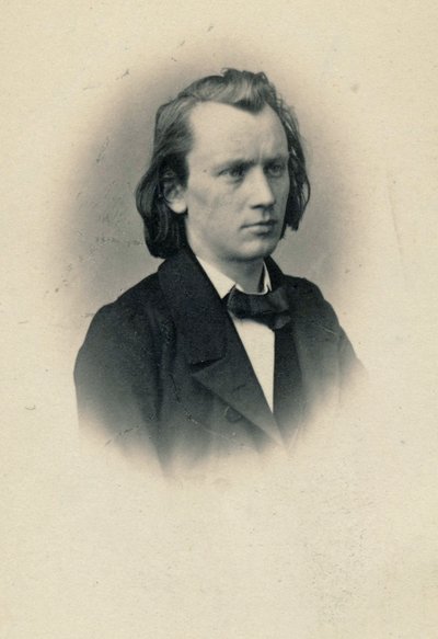 Portret van de componist Johannes Brahms 1833-1897, ca. 1863 door Josef Löwy