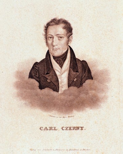 Portret van Carl Czerny (lithografie) door Josef Nikolaus Kriehuber