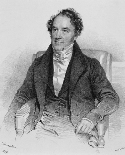 Portret van Conradin Kreutzer of Kreuzer (Messkirch) door Josef Nikolaus Kriehuber