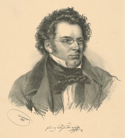 Portret van Franz Schubert, 1846 door Josef Nikolaus Kriehuber
