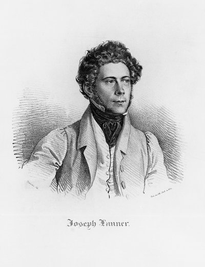 Portret van Josef Franz Karl Lanner door Josef Nikolaus Kriehuber