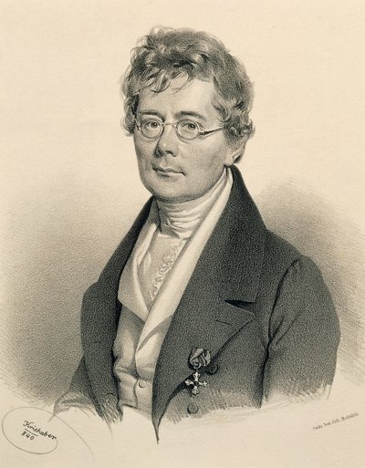 Portret van Simon Sechter door Josef Nikolaus Kriehuber