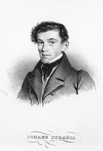 Portret van de Oostenrijkse componist en dirigent Johann Strauss door Josef Nikolaus Kriehuber
