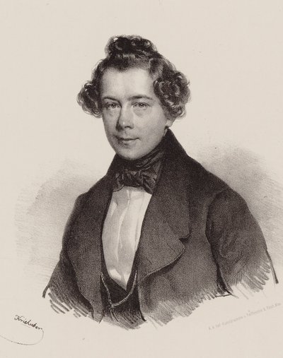 Portret van de Componist Joseph Lanner 1801-1843, 1830 door Josef Nikolaus Kriehuber