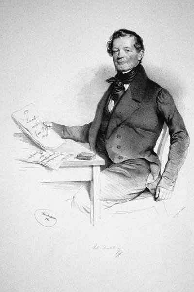 Portret van de componist Anton Diabelli 1781-1858, 1841 door Josef Nikolaus Kriehuber