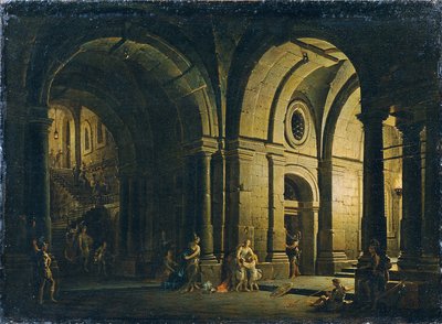 Afscheid van Julius Sabinus van zijn familie in de kerker door Josef Platzer