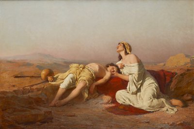 Hagar en Ismaël in de woestijn door Josef Straka