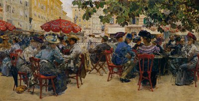 Café Tomaselli in Salzburg door Josef Theodor Ethofer