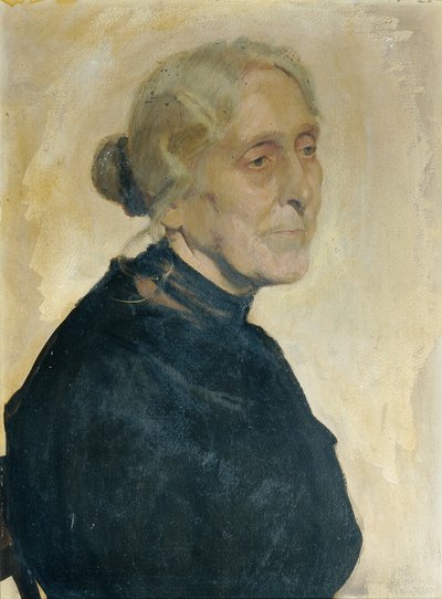 Portret van een oude dame door Josef Wawra