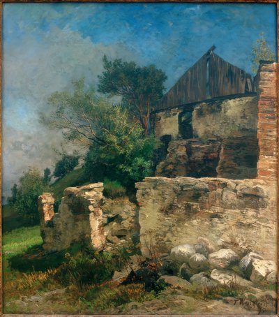 Oude schuur bij Tölz door Josef Wenglein