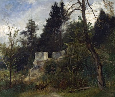 Landschap met Ruïne door Josef Wenglein