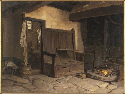 Een Huiselijk Interieur door Josef Wilhelm Wallander