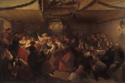 Een bruiloftsfeest uit Vingåker, 1857 door Josef Wilhelm Wallander