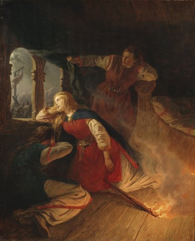 Hagbard en Signy door Josef Wilhelm Wallander