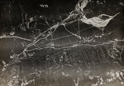 Album "Meine weltkriegs - Erinnerungen South-West Front (Carinthia, Italië, South Tyrol) 31/03/1915-12/11/1918 - Josef Zohles Wien": luchtfoto van de Italiaanse t door Josef Zohles