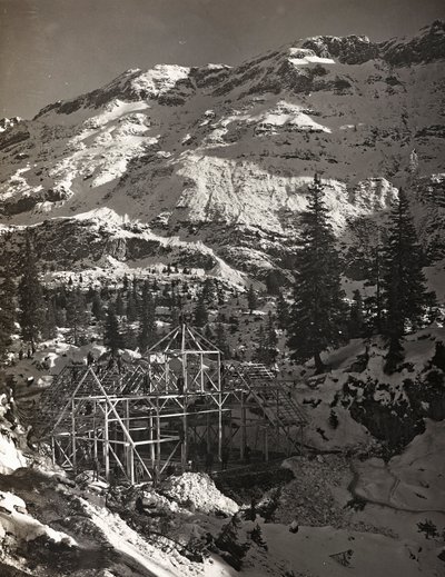 Album "Meine weltkriegs - Erinnerungen South-West Front (Karinthië, Italië, Zuid-Tirol) 31/03/1915-12/11/1918 - Josef Zohles Wien": bouwconstructie door Josef Zohles