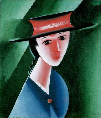 Meisje met rode hoed, 1915 door Josef Čapek