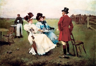 "Dag in de campagne" Schilderij door Josep Cusachs i Cusachs (1851-1908). Barcelona. Klooster van Montserrat. Museum van Montserrat. door Josep Cusachs y Cusachs