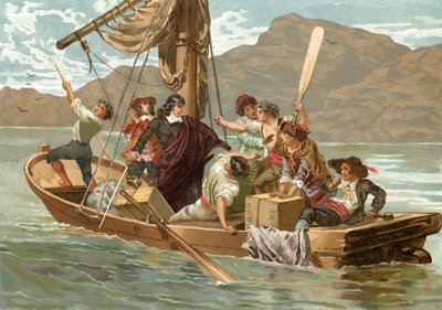 Descartes en de schippers van Elba door Josep or Jose Planella Coromina