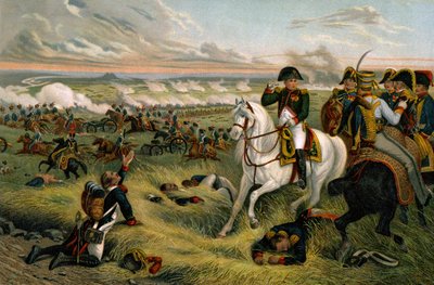 Geschiedenis. Frankrijk. Frans Eerste Keizerrijk. Napoleon I bij de Slag om Wagram door Joseph Louis Hippolyte (after) Bellange