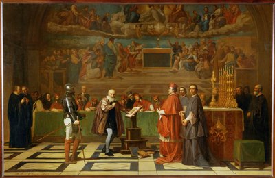 Galileo Galilei voor het Heilig Officie in het Vaticaan ... door Joseph-Nicolas Robert-Fleury