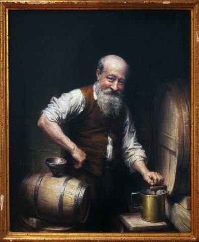 Wijnmaker in zijn kelder door Joseph Noel Sylvestre