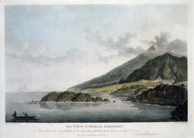 Uitzicht op Morne Soufrière op het eiland St. Vincent, gegraveerd en uitgegeven door Francis Jukes (1747-1812) door Joseph (after) Billinghurst