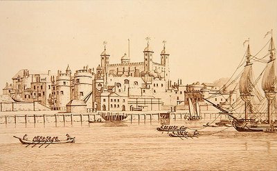 Zuidelijk uitzicht op de Tower of London, gegraveerd door J.C. Stadler (fl.1780-1812) door Joseph (after) Farington