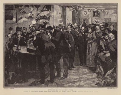 Luisteren naar de stem van Robert Browning door Joseph (after) Finnemore