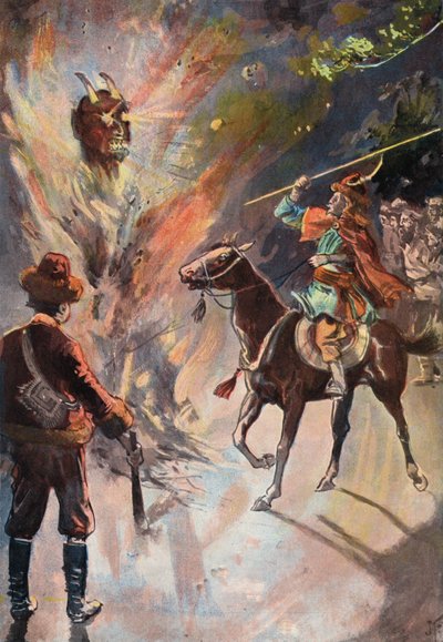Robinson Crusoe: Vernietiging van het Tartaarse afgodsbeeld door Joseph (after) Finnemore