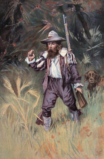 Robinson Crusoe: Ik vind gerst die groeit door Joseph (after) Finnemore