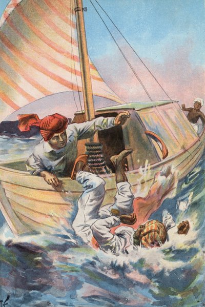 Robinson Crusoe: Ik gooi de Moor overboord door Joseph (after) Finnemore