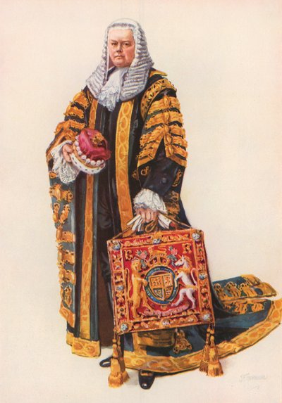 De Lord Chancellor in Zijn Kroningsgewaden door Joseph (after) Finnemore