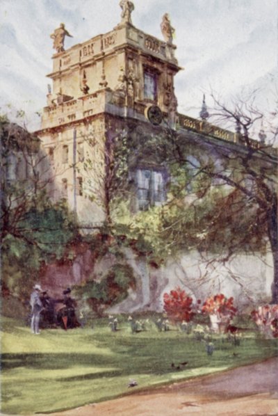 Trinity College Chapel, vanuit Balliol Gardens door Joseph (after) Finnemore