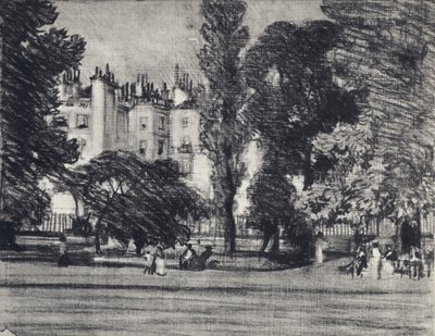 Park Lane, vanaf het park door Joseph (after) Pennell