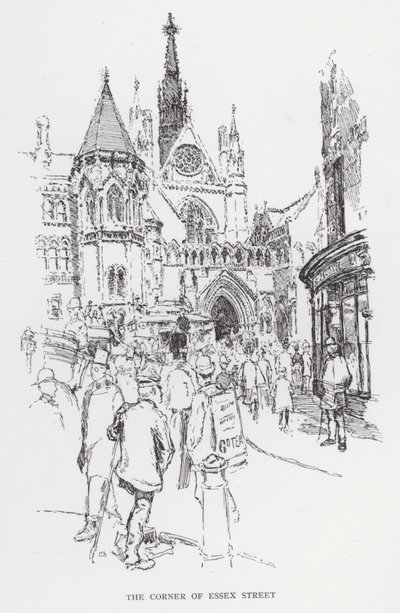 De Hoek van Essex Street door Joseph (after) Pennell