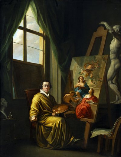 Zelfportret in zijn studio door Joseph Abel
