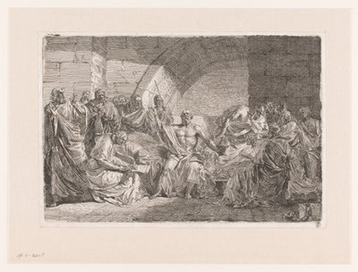 Socrates dicteert zijn testament door Joseph Abel