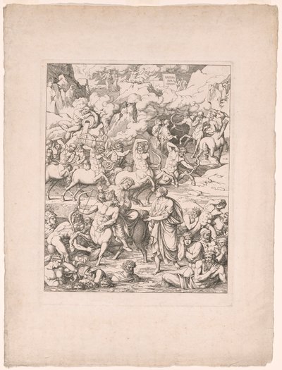 Dante steekt de stroom van bloed van de tirannen en moordenaars over op de rug van Nessus de centaur door Joseph Anton Koch